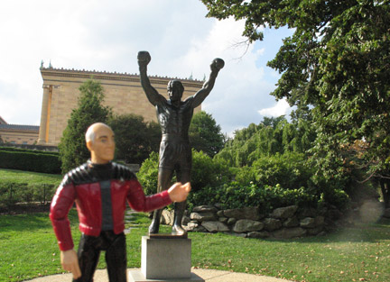 Jean Luc Picard visiting the Rocky statue