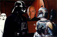 Darth Vader, Boba Fett and Jean Luc